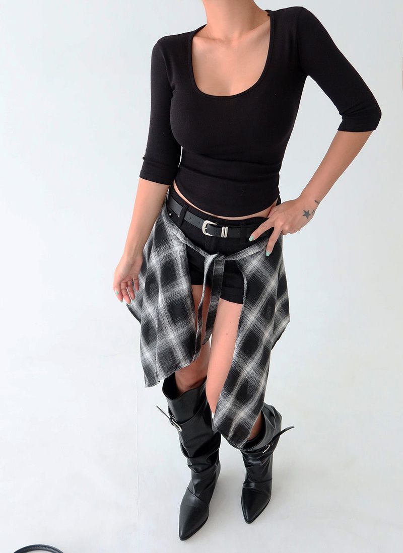 Square-neck, 3/4 Sleeve T-shirt