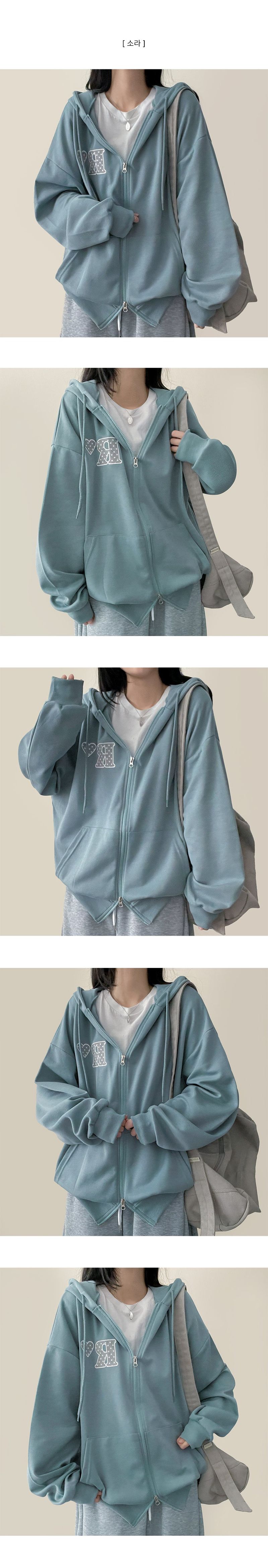 Dodds Dot Heart Two-Way Hood Zip-Up