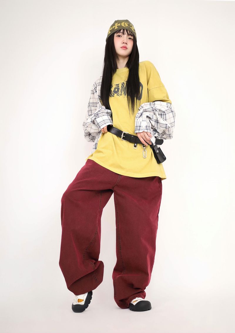(UNISEX)Nerdy Oversized Checkered Shirt
