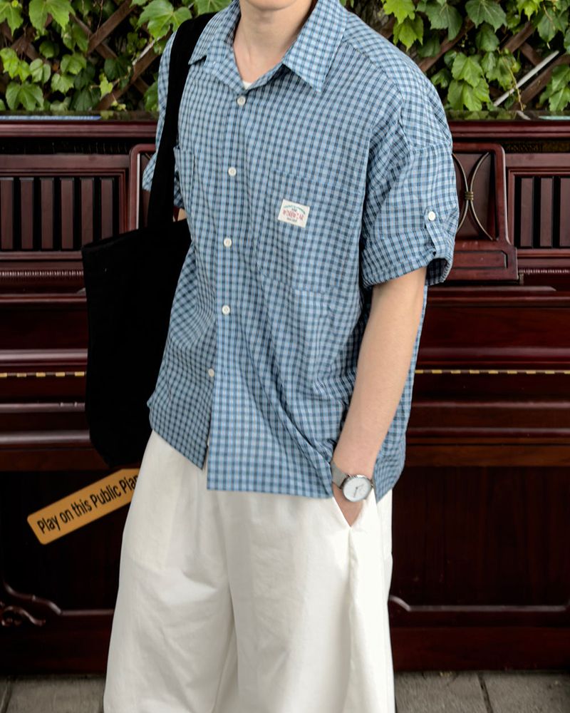 Mirel Check Roll-Up Half Shirt