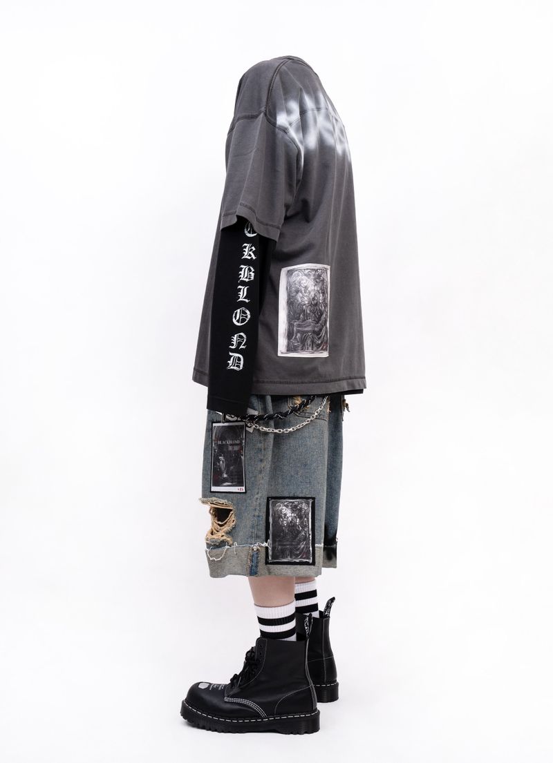BBD Chaos Patch Pigment T-Shirt (Charcoal)