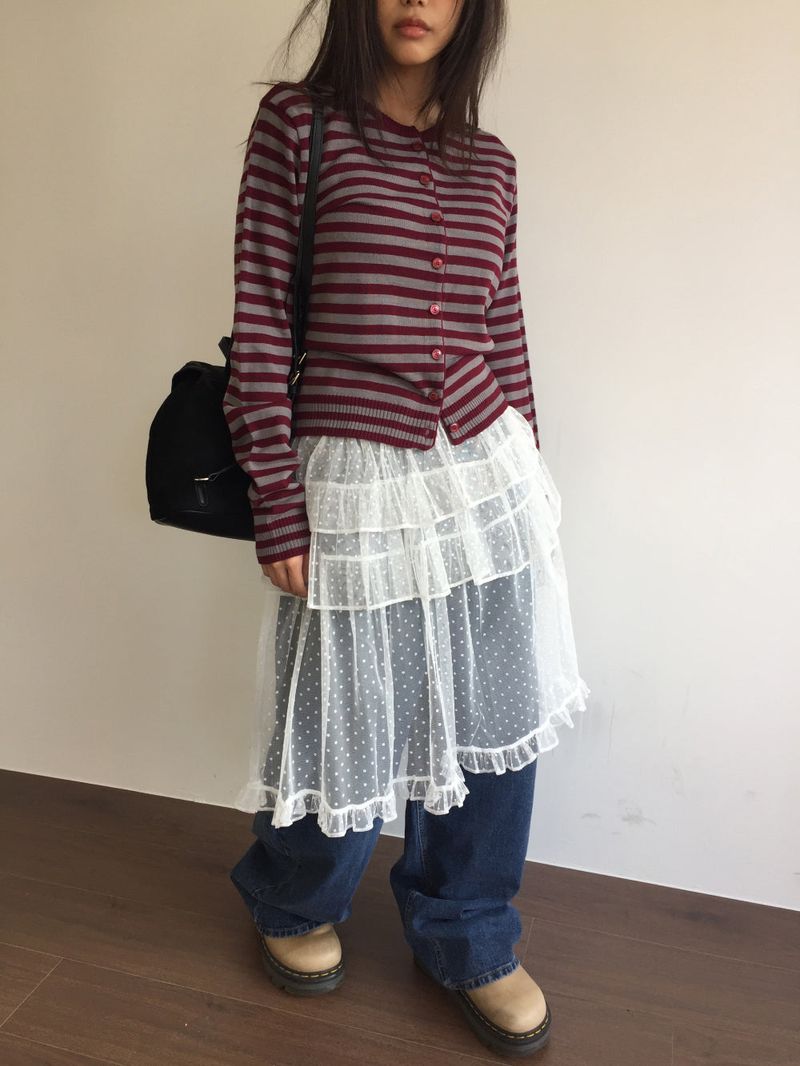 Glass Dot Layer Skirt (3color)