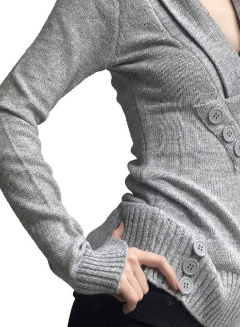 Annie Button Wrap Knit