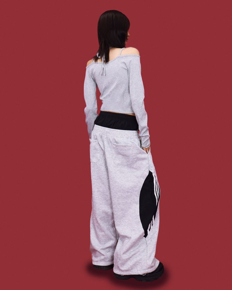 layer sagging trek wide pants (2color)