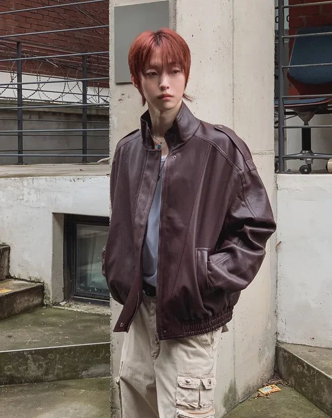 Raoul High-Neck Leather Jacket