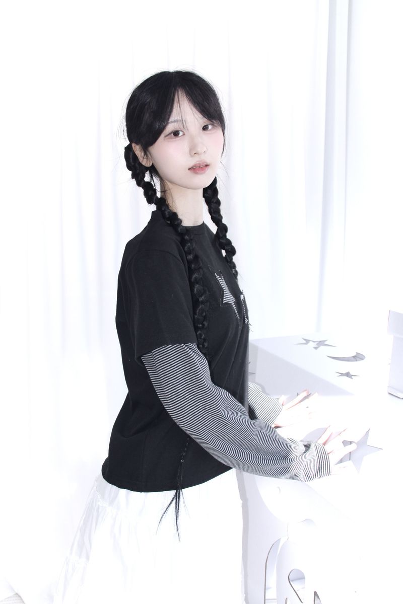 aoyu（アオユ）の「スターステッチストライプレイヤードT（トップス）」