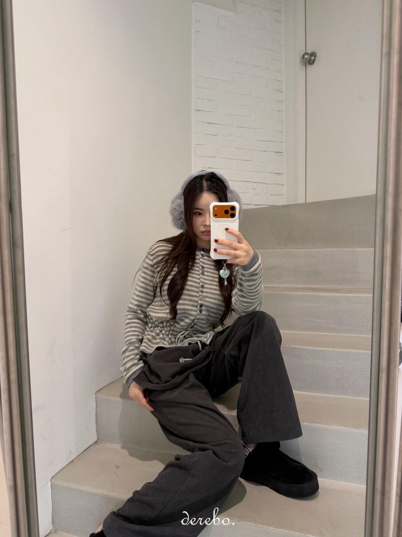 Corduroy Banded Layered Pants