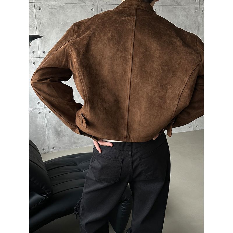 [F/W] Suede crop jacket (2color)
