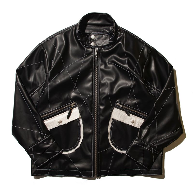 PLATEAU STUDIO（プラテウスタジオ）の「messy leather jacket（Jackets/Outerwear）」