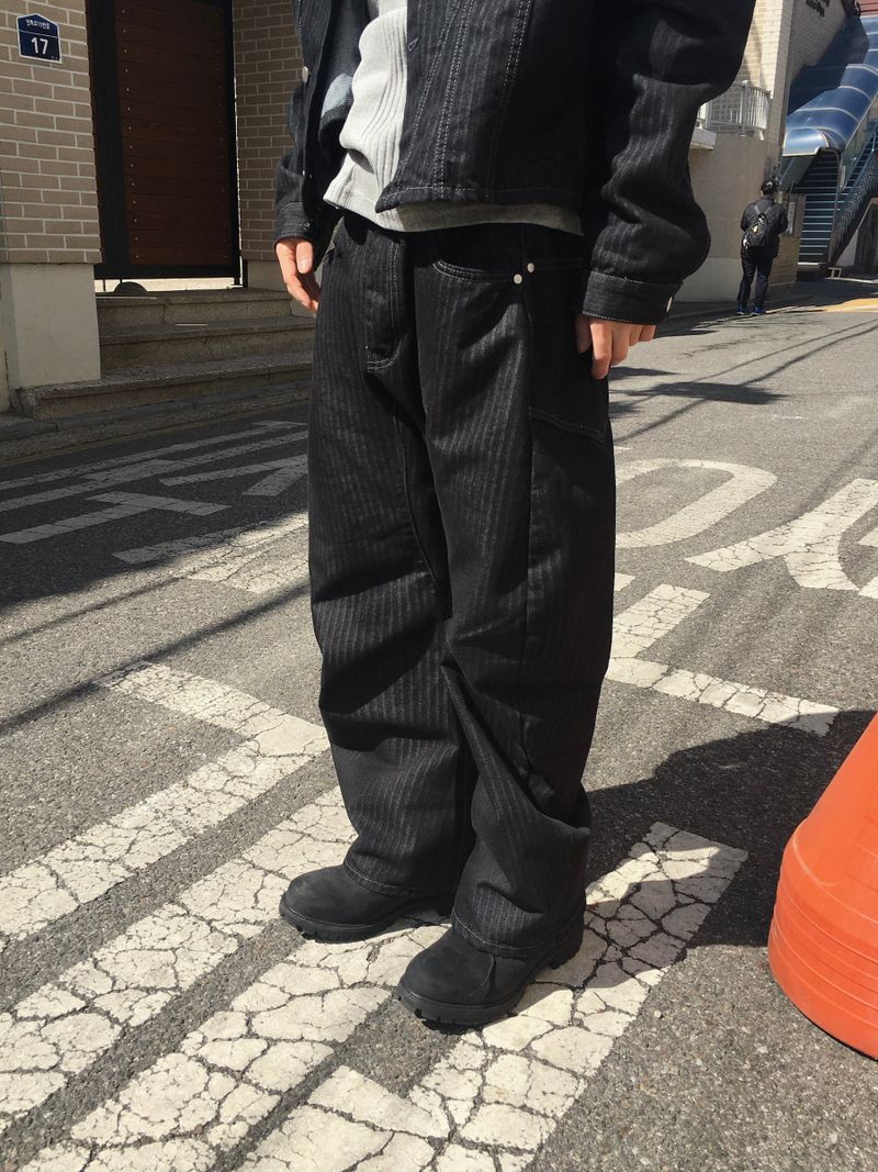 [SET] Aubert Non-Faded Wrap Denim Jacket 2C