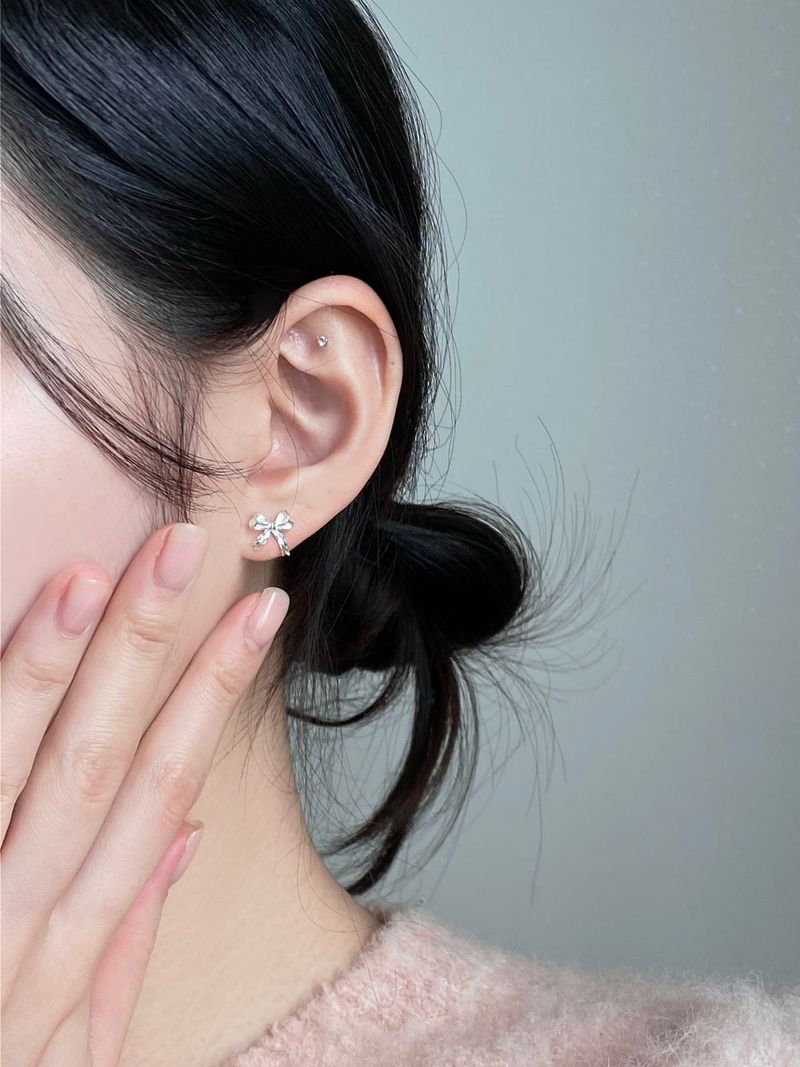 [silver 925] lovely ribbon earrings