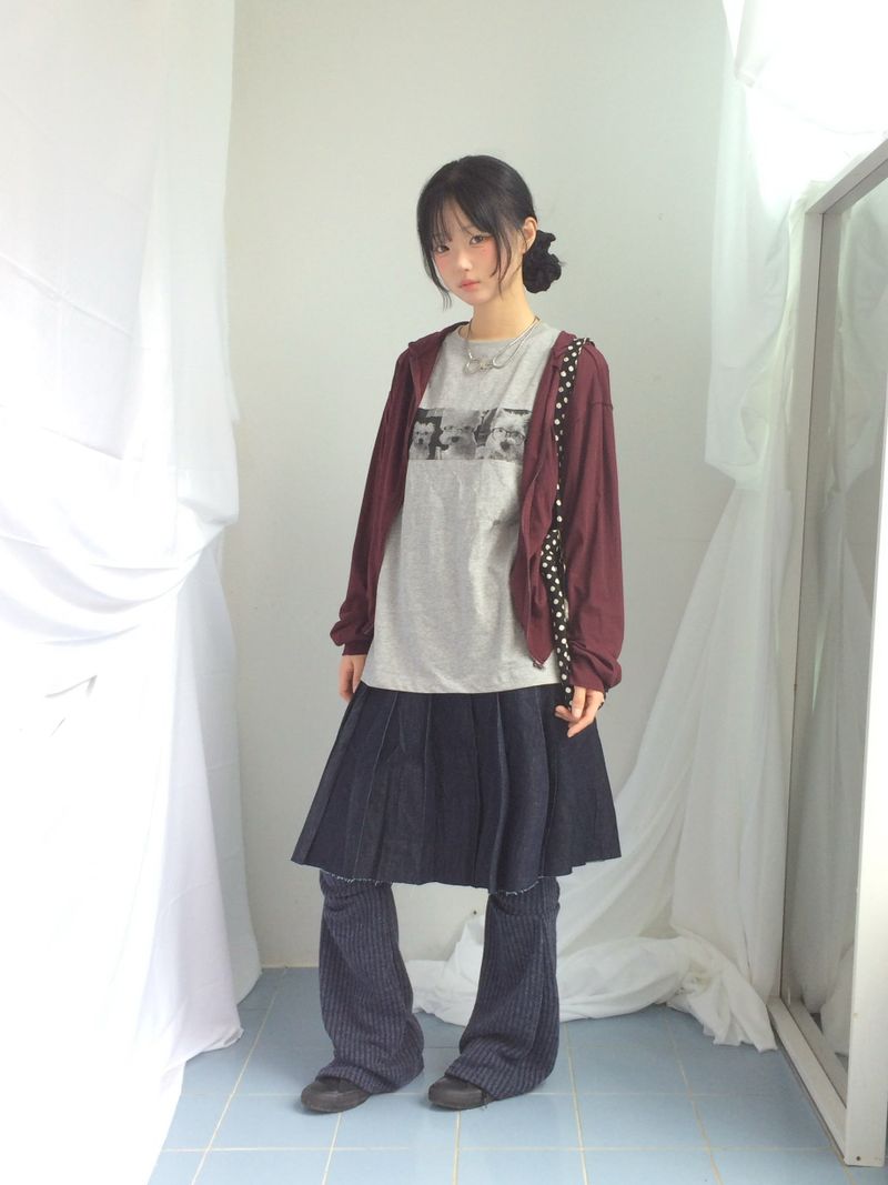 Stripe bootcut banding pants