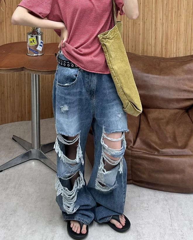 SATIIIZ（サティーズ）の「ラッドダメージウォッシュデニムパンツ（パンツ）」