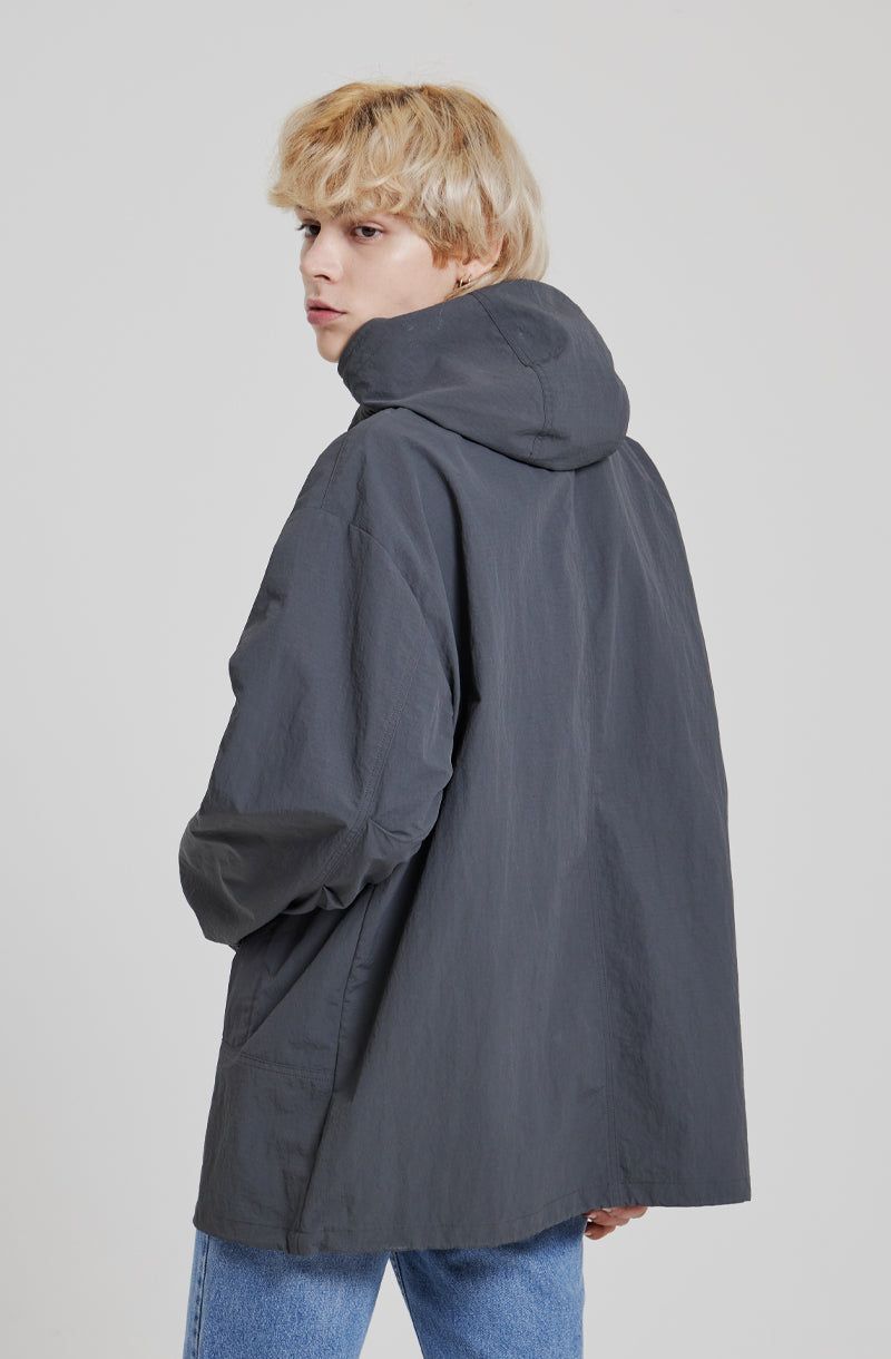 RIPSTOP 2WAY ZIP-UP JACKET [S.GREY]