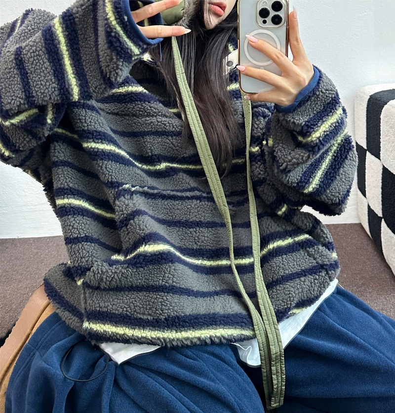 BOTH-SIDES FLEECE SNAP LONG PANTS 🧸🩵🤍6COLOR