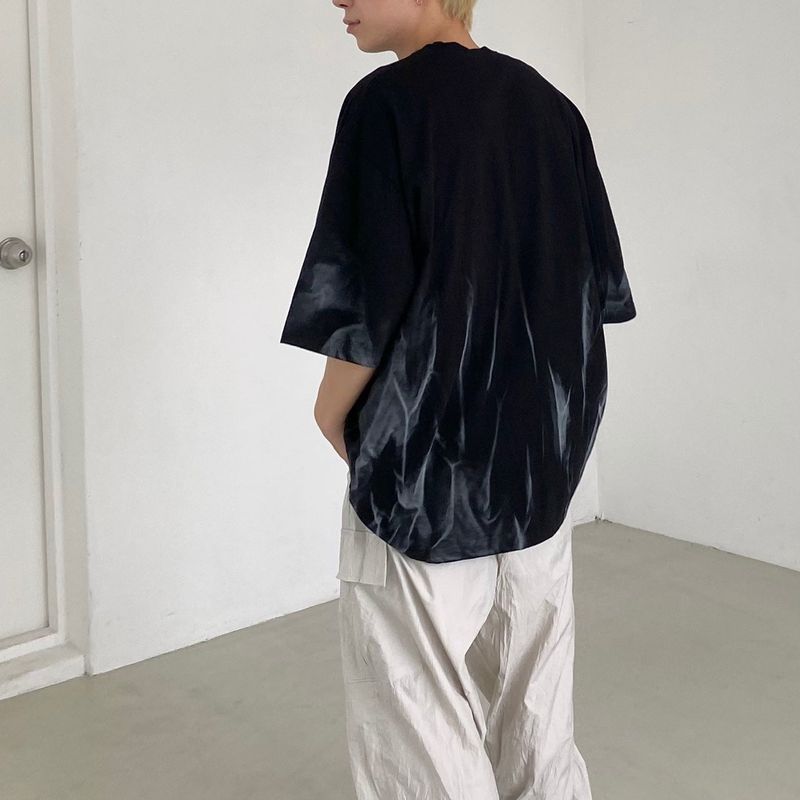 Flame Overfit Round Short Sleeve Tee 2color