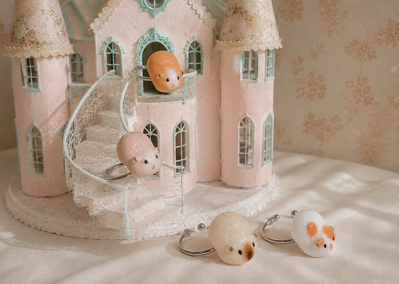 FLUFFY GUINEA PIG OPEN RING (4COLOR)