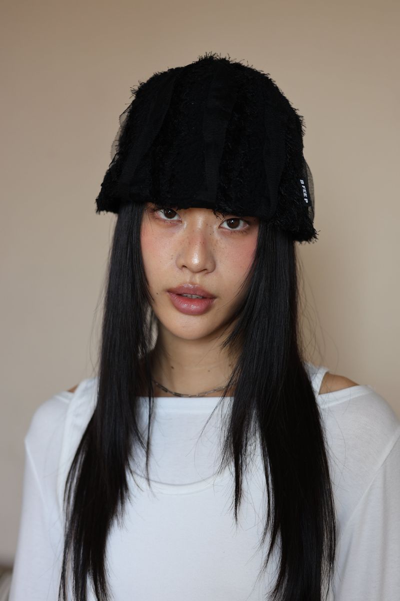 lace beanie_black