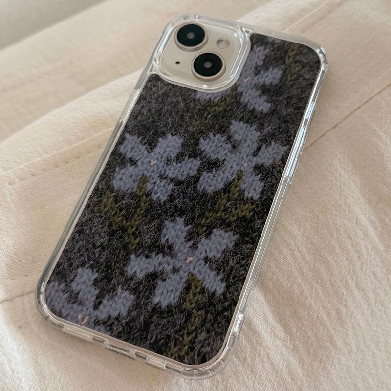 DELPHIN（デルフィン）の「ワイルドフラワーズ モヘア ハード ジェル ケース - ブルー（スマホグッズ/小物）」