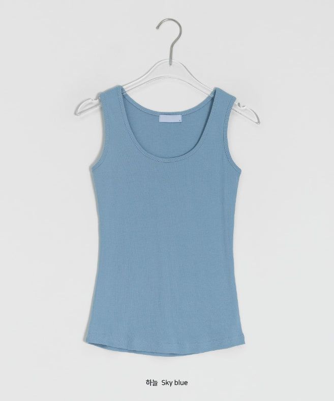 Duhin Basic Color Layered Round Sleeveless