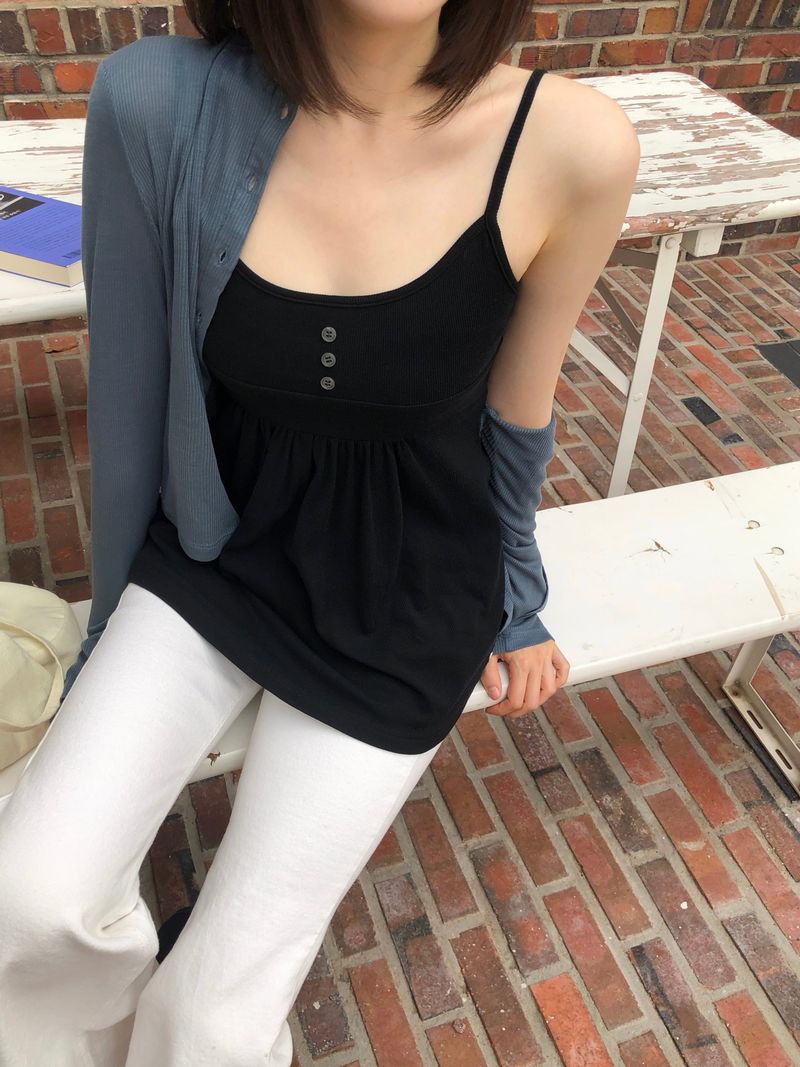 [ORIGINAL] Nev Shirred Ribbed Sleeveless