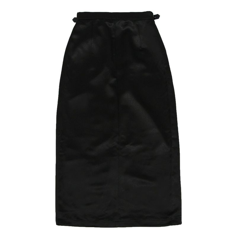 211-BUCKLE SATIN SLIT SKIRT