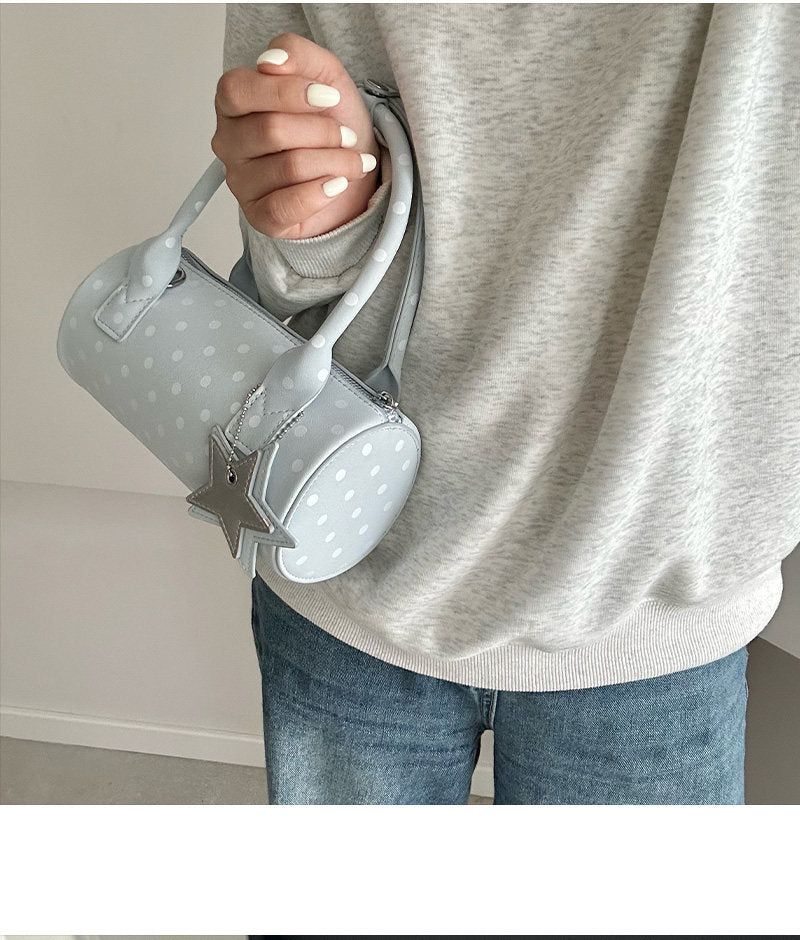 Y2K Polka Dot Mini Boston Top Handle Crossbody Bag