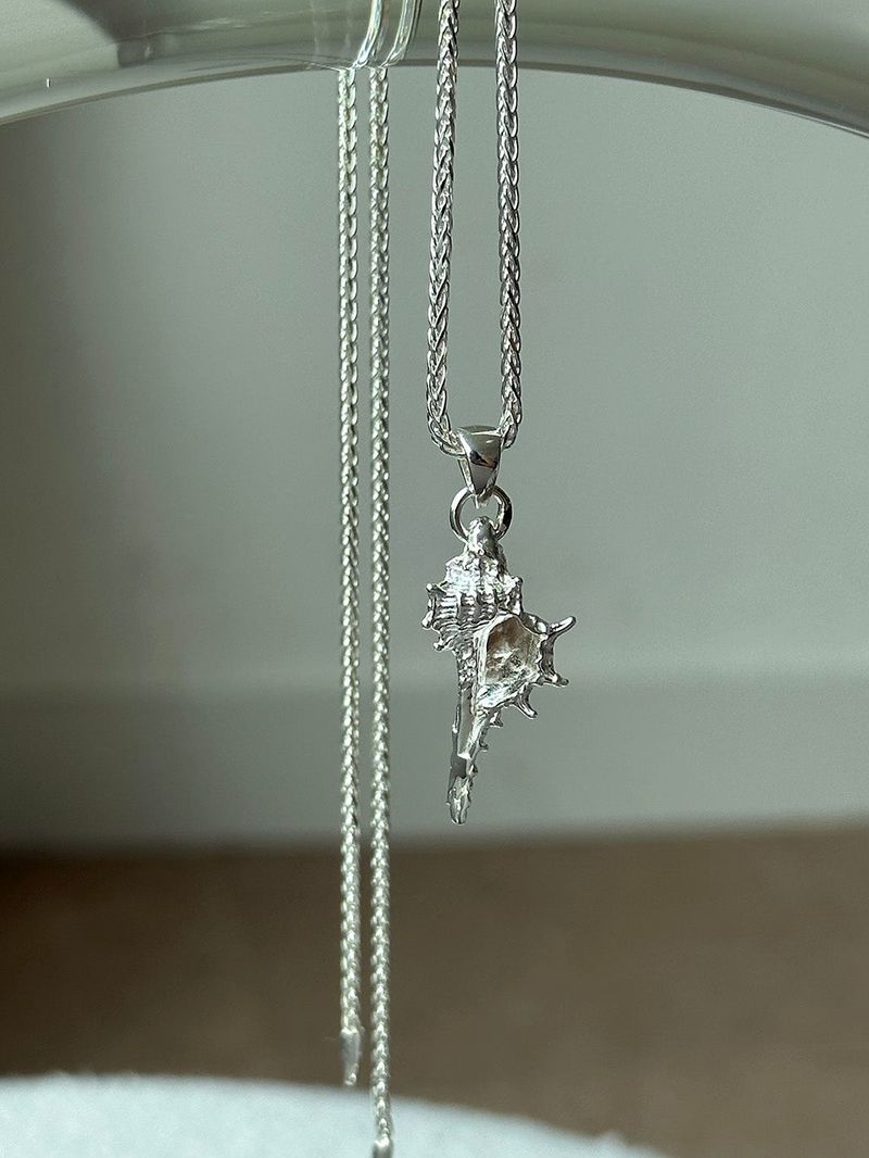 [925silver] Top shell necklace