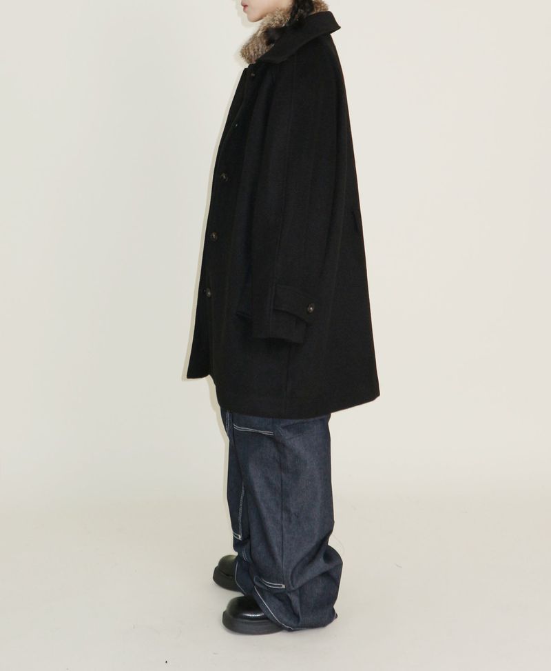 Belted Balmacan Single Alpaca Half Coat (Wool Coat/Winter Coat)