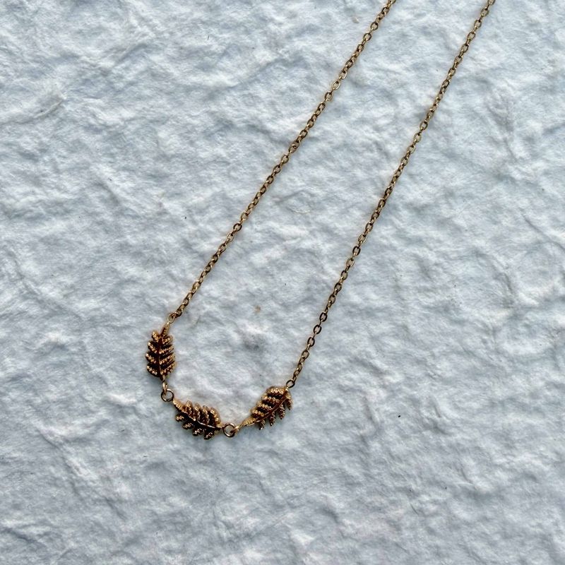 Golden Whisper Leaf Necklace