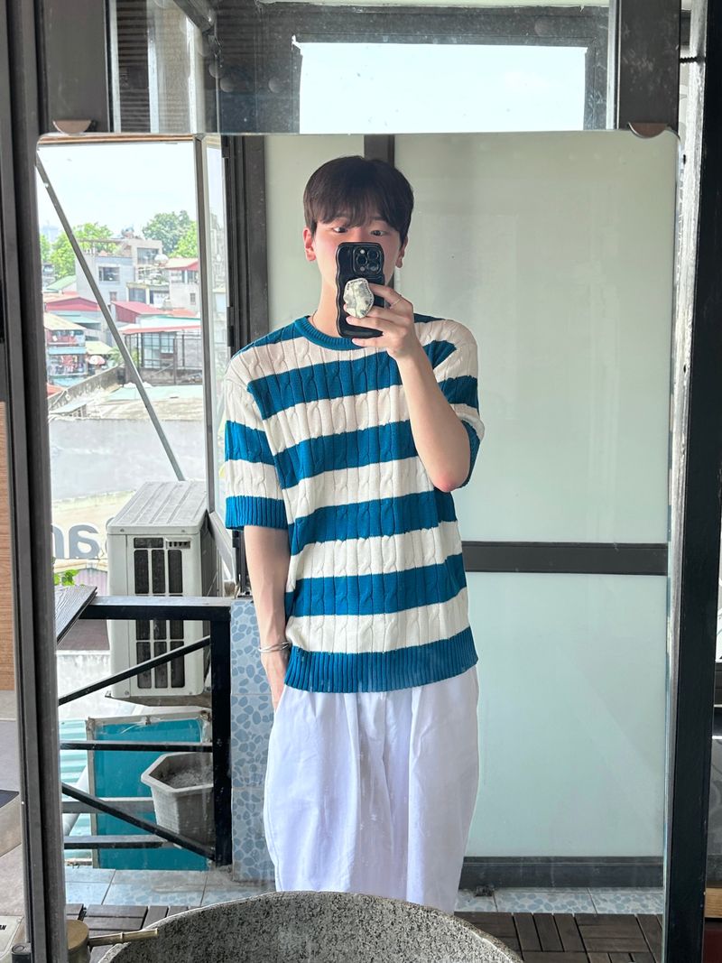 MR Cable Stirpe half knit