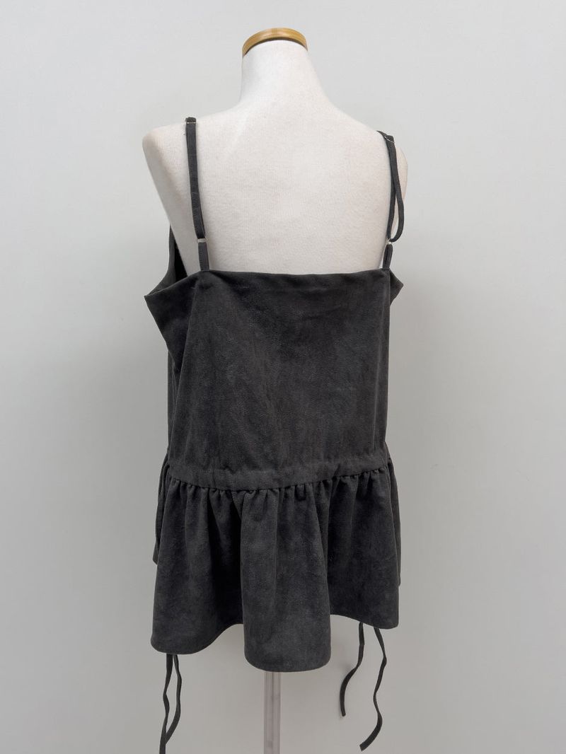 Frilled Suede Bustier