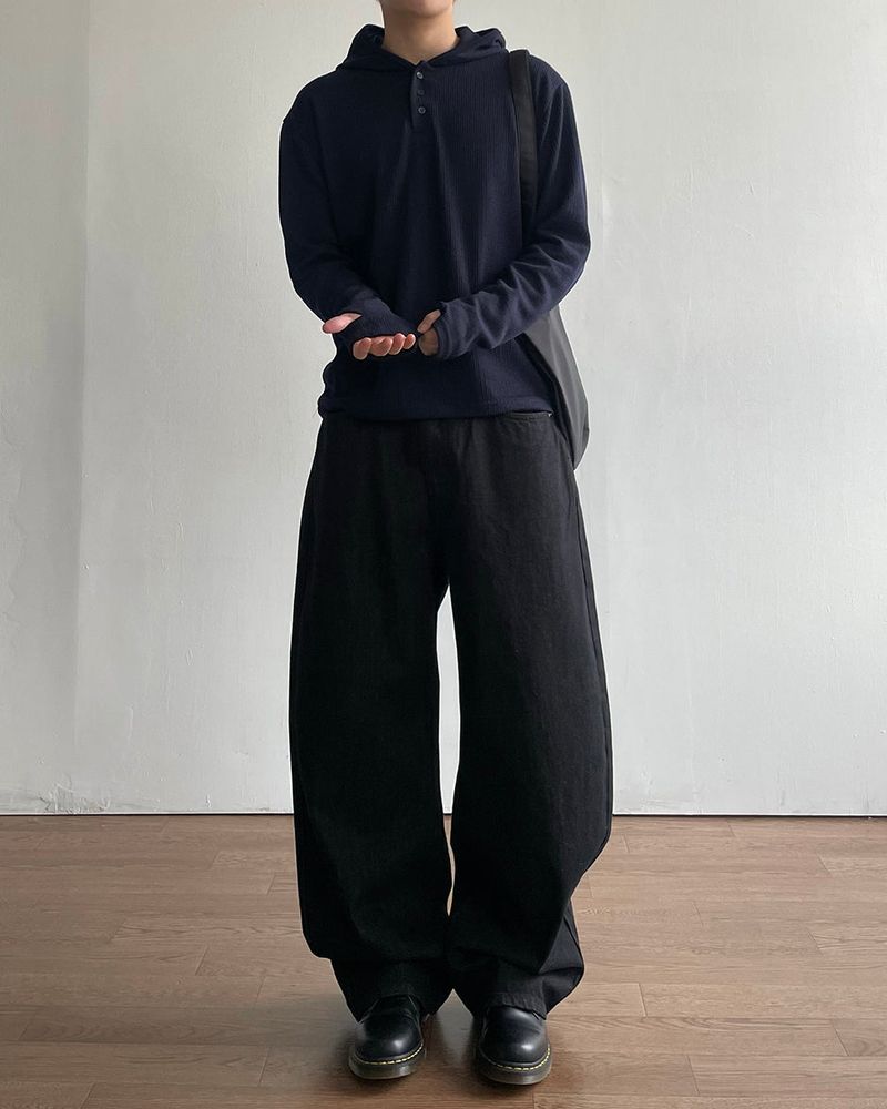 Polz Rib Henley Hoodie