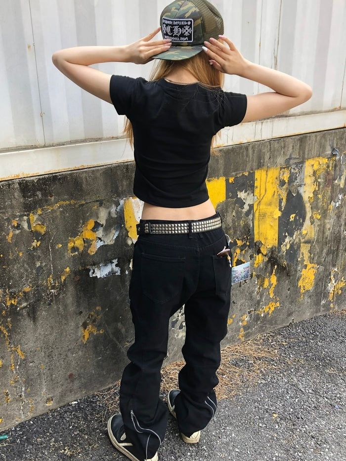Cyber Black Zip Pants