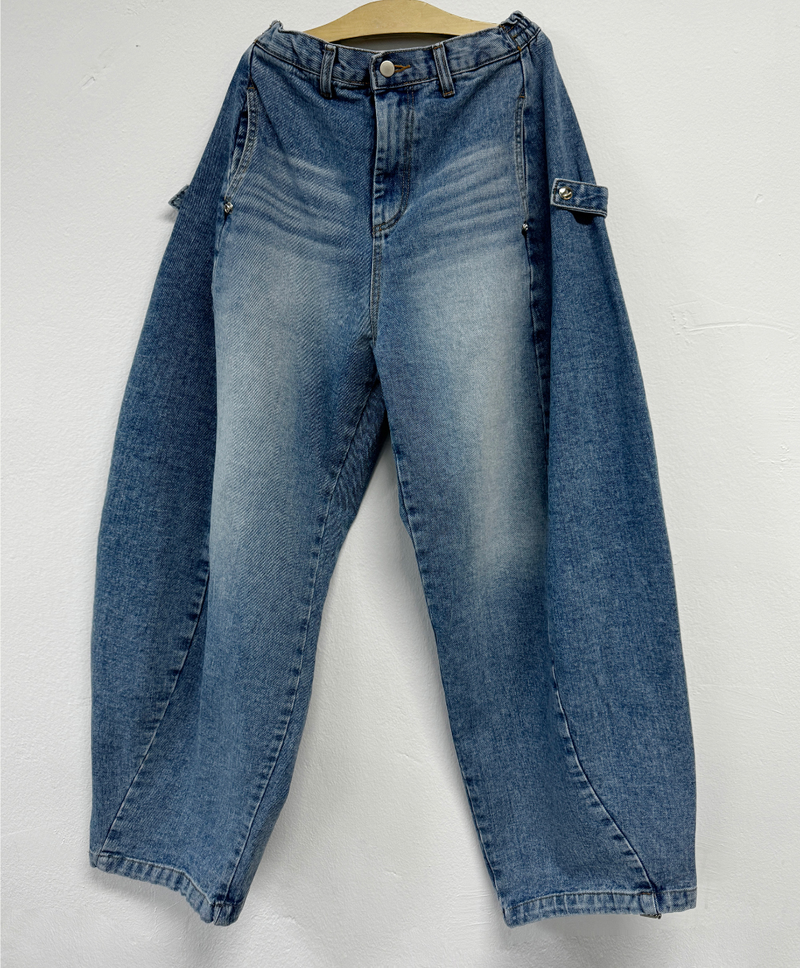 RIVET SNAP BALLOON DENIM🩵🤎🖤 - 3 COLORS, 2 SIZES