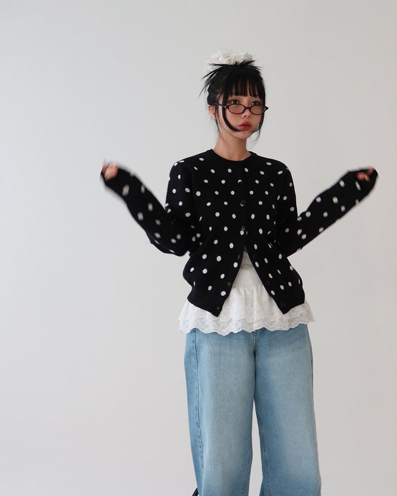 Dot dot basic cardigan