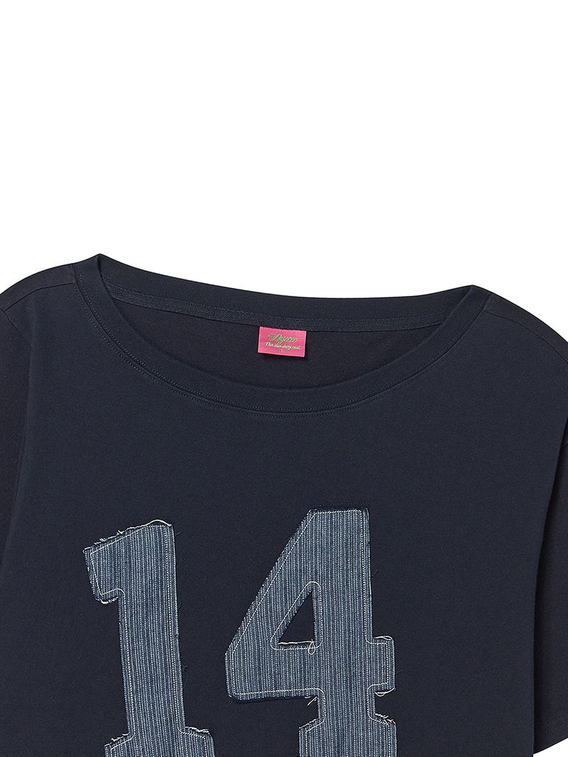  14 DENIM OFF SHOULDER TEE NAVY
