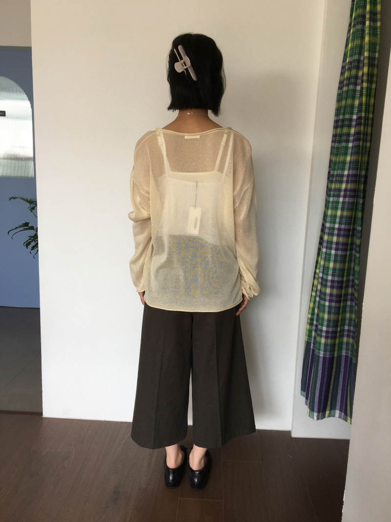 Veiled Summer V-neck Knit (5color)