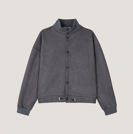 Sven Suede High-Neck Cardigan
