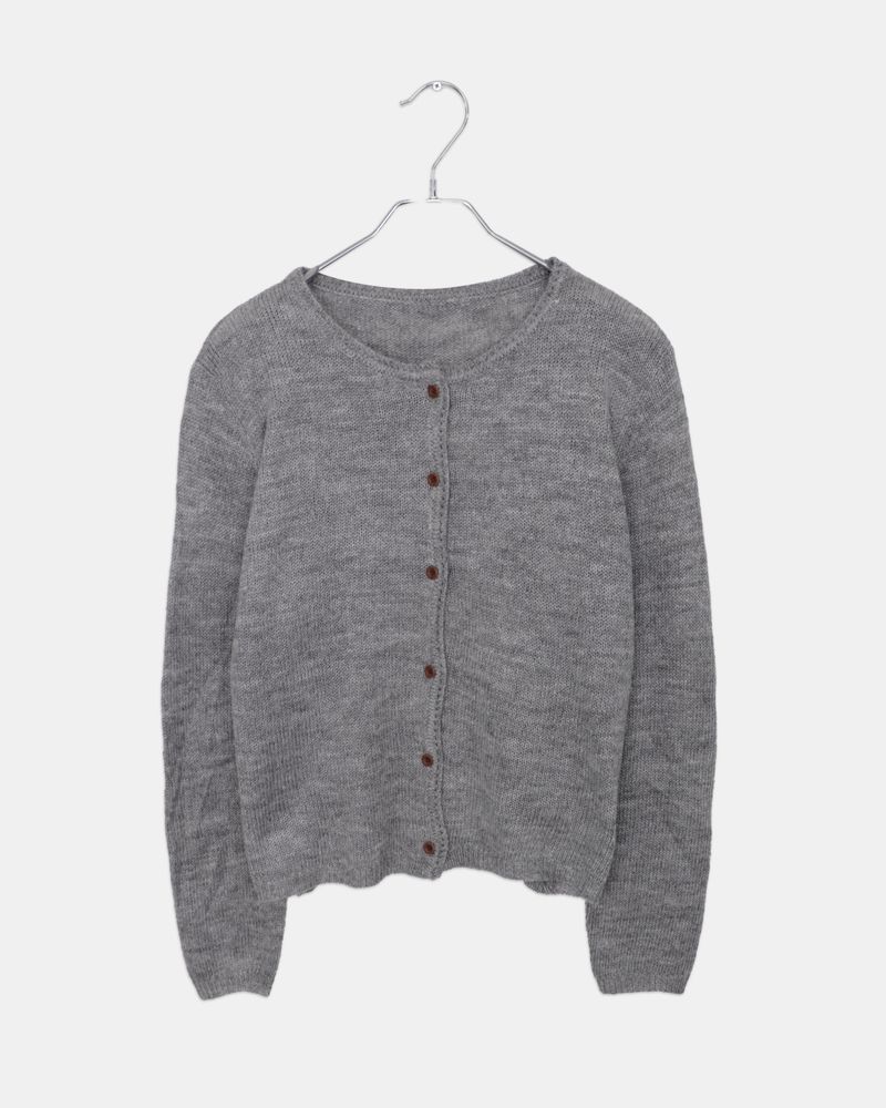 Mess Basic Round-Neck Long-Sleeve Cardigan