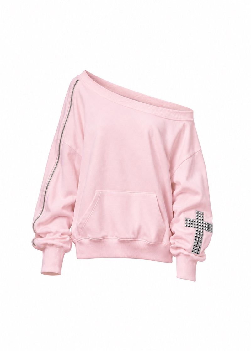 Kyoiii（キョイ）の「[2ND] CROSS SHOULDER SWEATSHIRT(PINK)（Tops）」