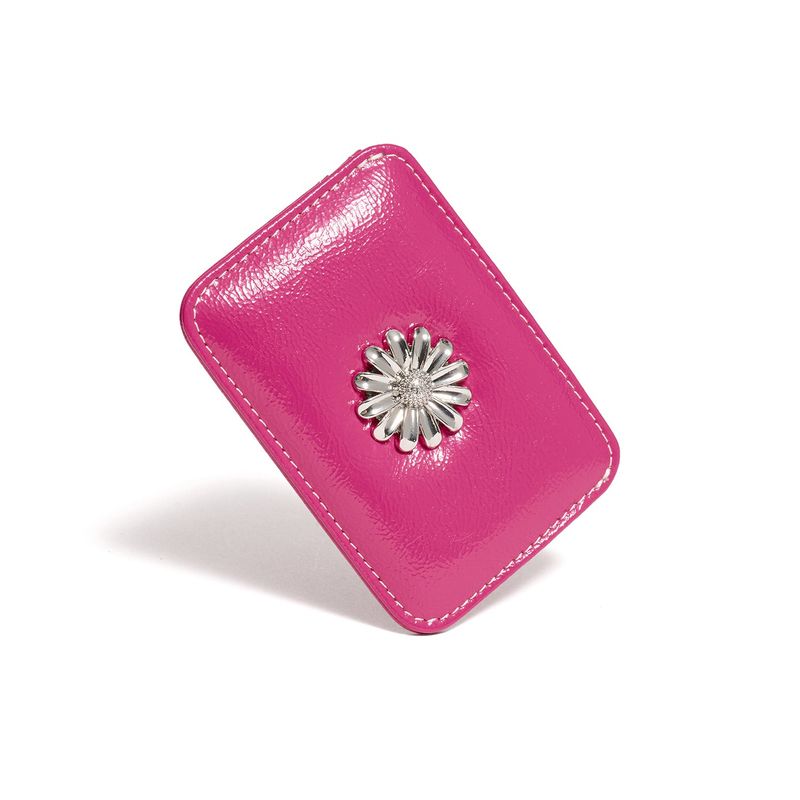Daisy Slim Mini Transportation Card Wallet fuchsia pink