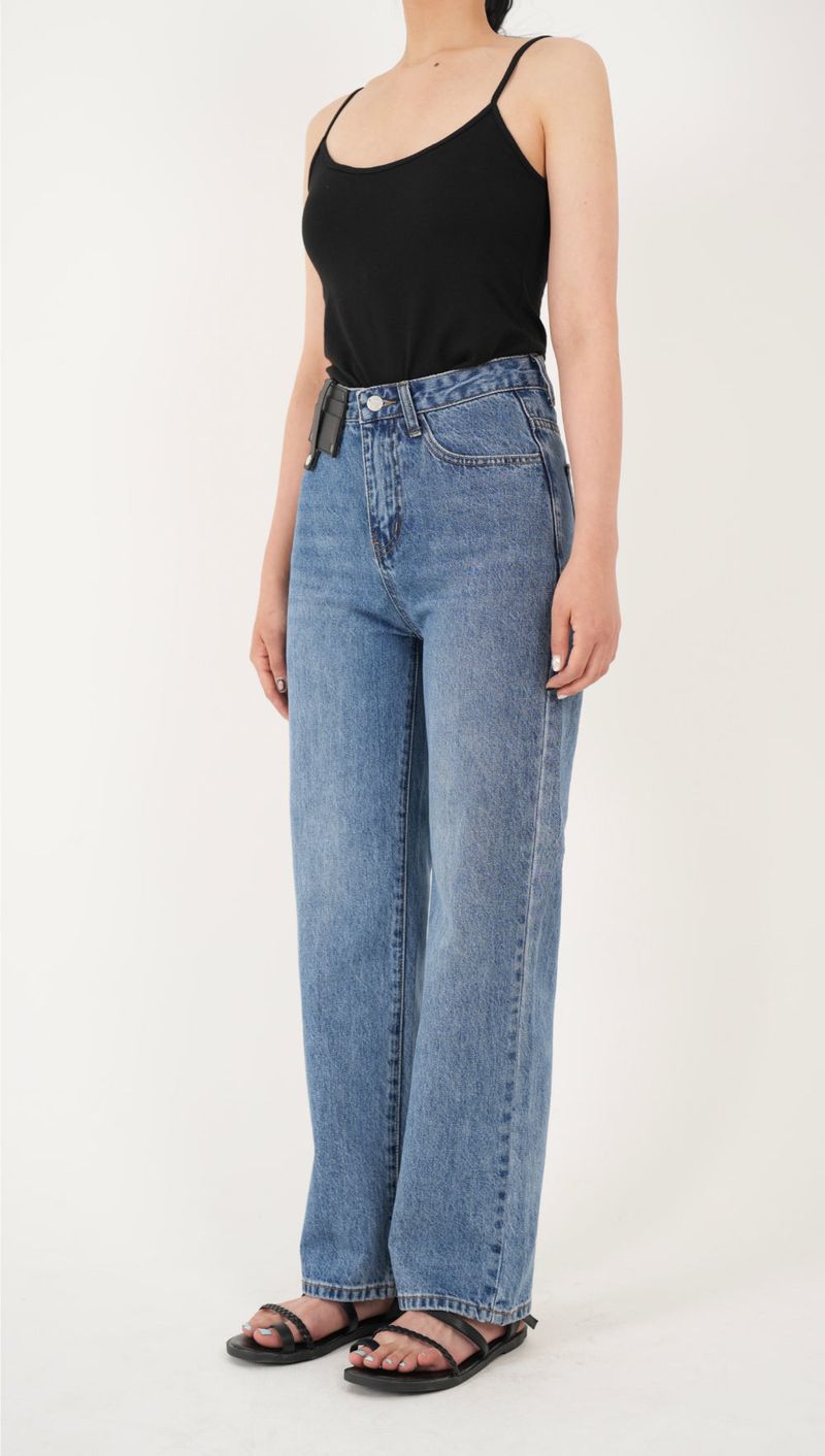MEDIUM BLUE STRAIGHT DENIM PANTS [16626]