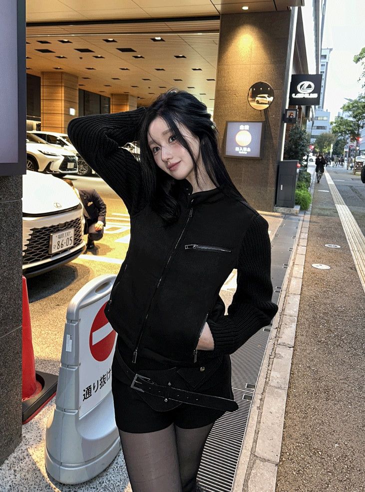 Dark Suede Bodyfit Jacket