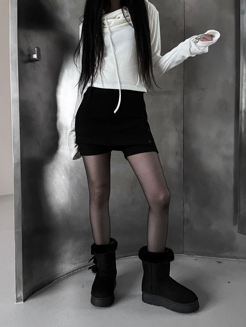 knit eyelet skirt pants (2color)