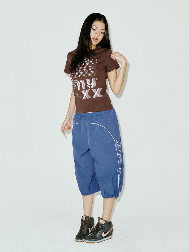 LINE HALF PANTS BLUE