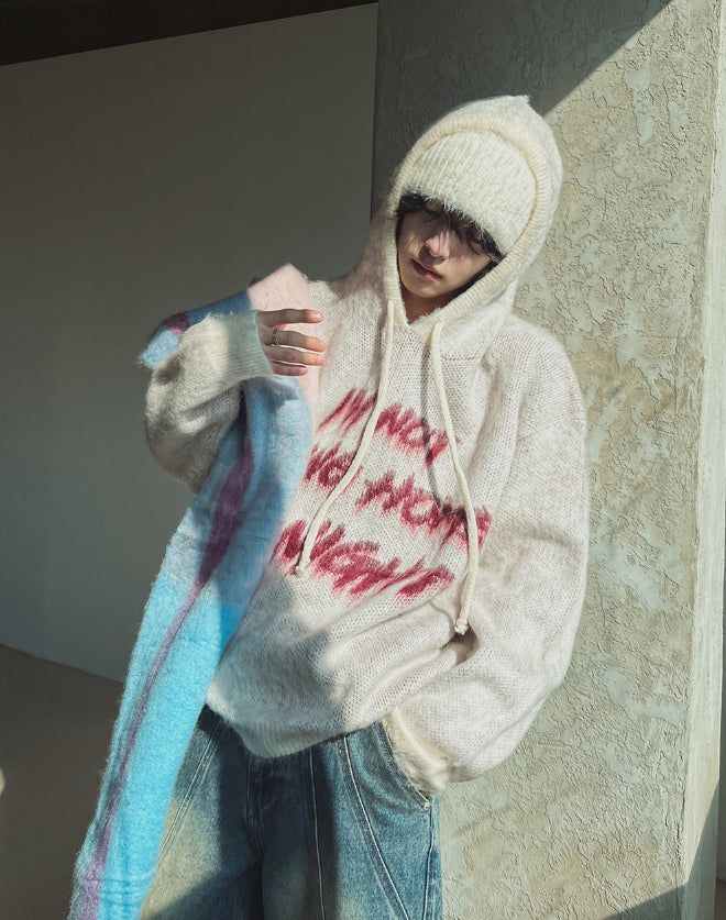 2PLAN（ツープラン）の「Flow Lettering Brush Hood Knit（Tops）」