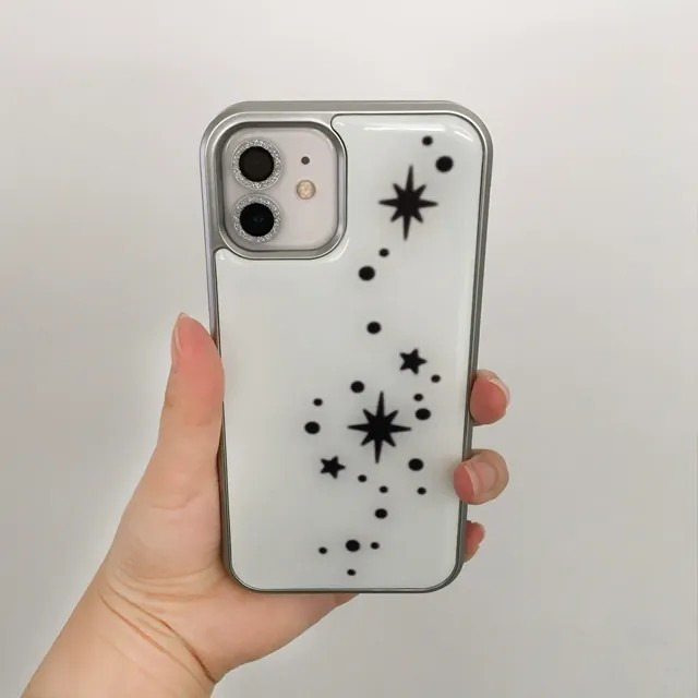 Light and stars in black silver epoxy case
