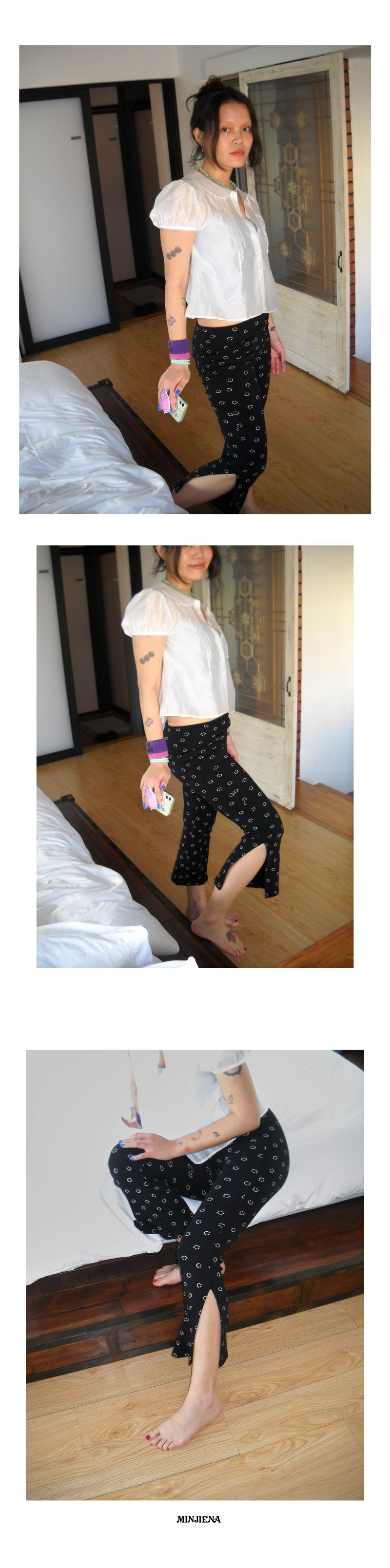smile capri pants black