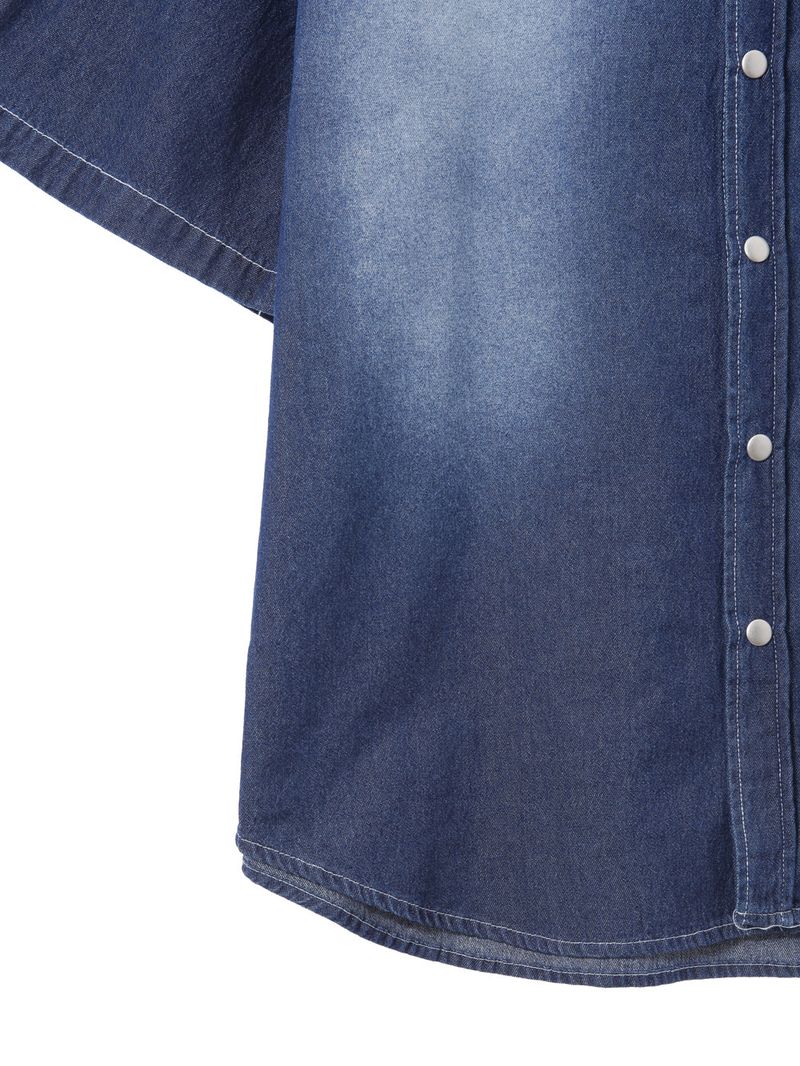 Deep ocean denim set up shirt 2C